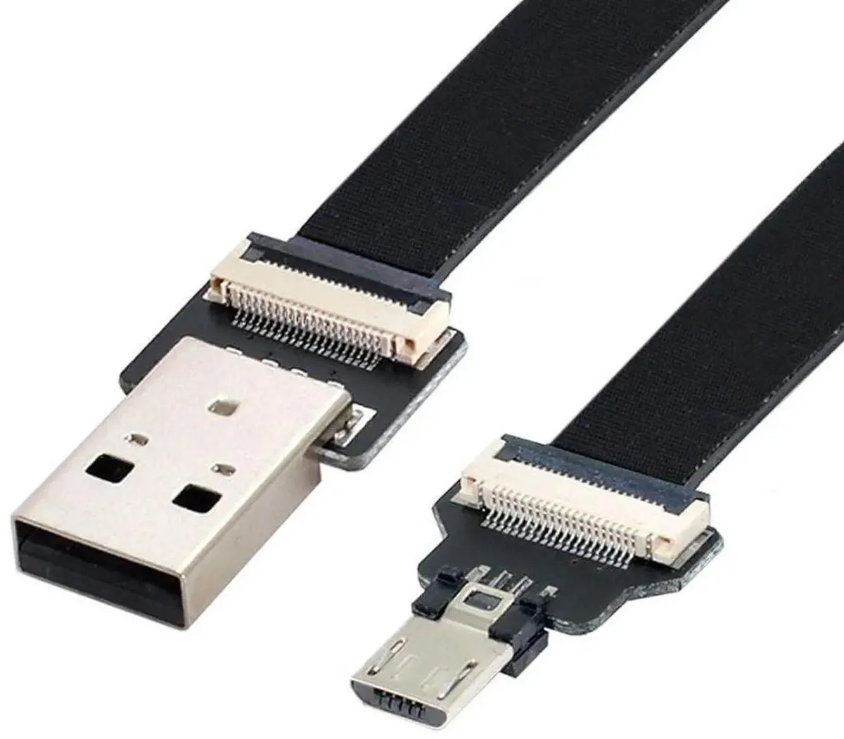 SMUGDESK SMUGDESK 0.2M Micro USB Flat Ribbon Flex Cable USB 2.0 Male to Male — product photo