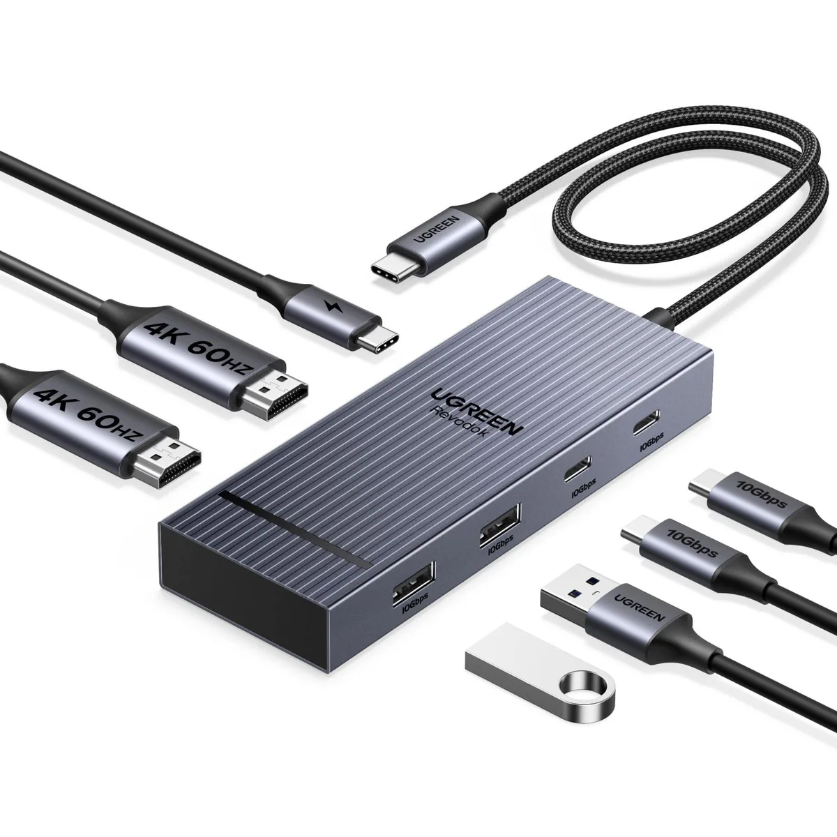 Vszerda Vszerda 45365 7-in-1 Docking Station Dual 4K@60Hz HDMI 10Gbps USB 100W PD — product photo