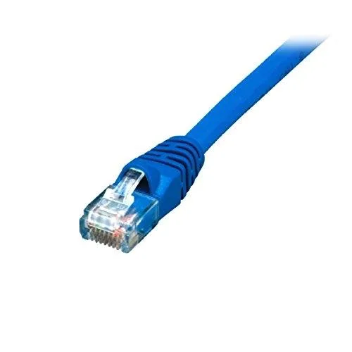 Blue shielded CAT6A patch cable, 50 ft, RJ45 connectors, snagless boots