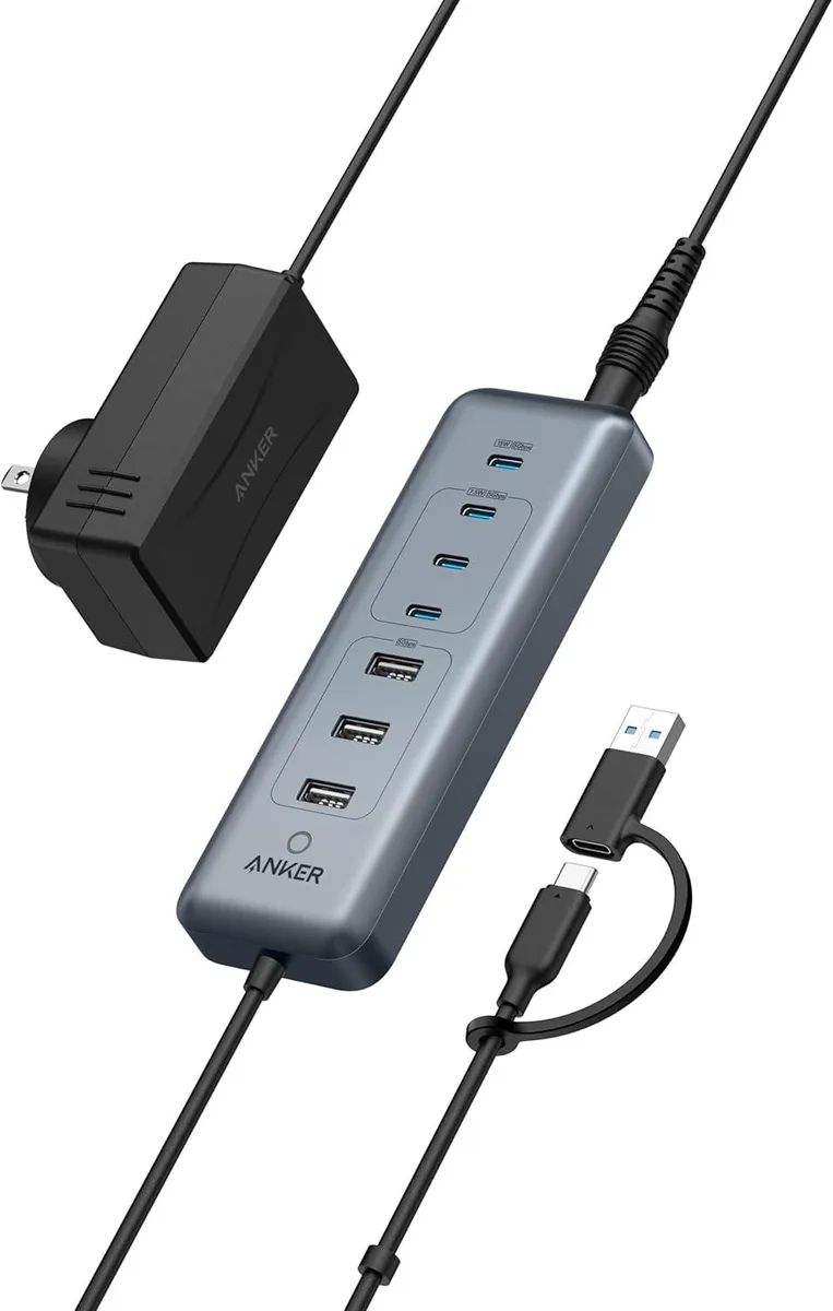 MCHOSE MCHOSE USB C Hub 8-in-1 5Gbps 3 USB-A 4 USB-C 100W PD 45W Adapter — product photo