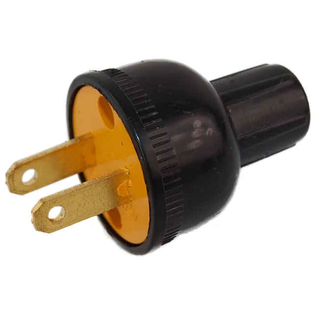 Trisonic Trisonic PT-7958 Straight Blade Plug Non Polarized 15 AMP 125V Rubber Black .437 inch cord — product photo