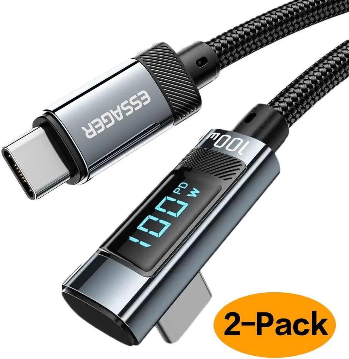 SMUGDESK SMUGDESK LED Display Right Angle USB C Cable 100W 2-Pack 3.3FT — product photo