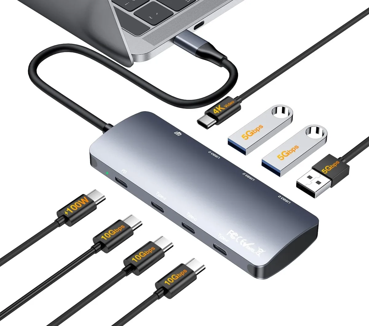 MCHOSE MCHOSE Pro A/V Extender 10Gbps USB-C Hub 4K@60Hz 100W PD — product photo