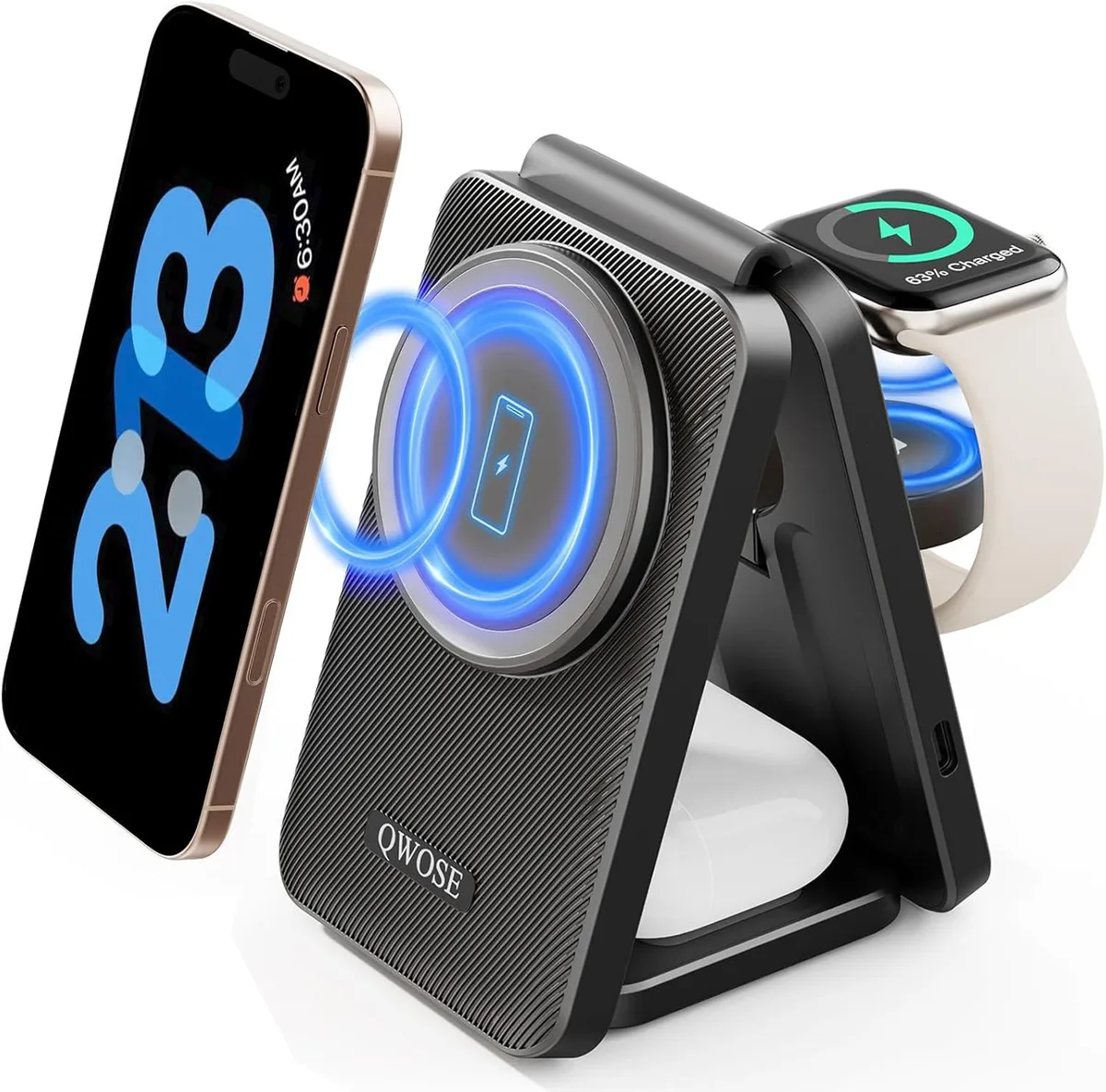 Luisport Luisport 2026 Traveling Wireless Fast Charging Station Magnetic 3 in 1 Charger with Light — product photo