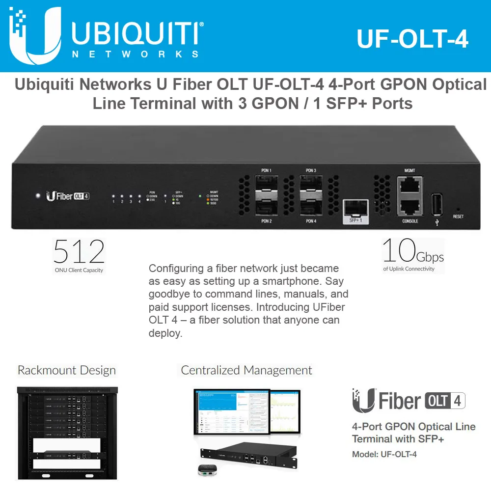 Ubiquiti Networks Ubiquiti Networks UF-OLT-4 4-port GPON OLT network switch — product photo
