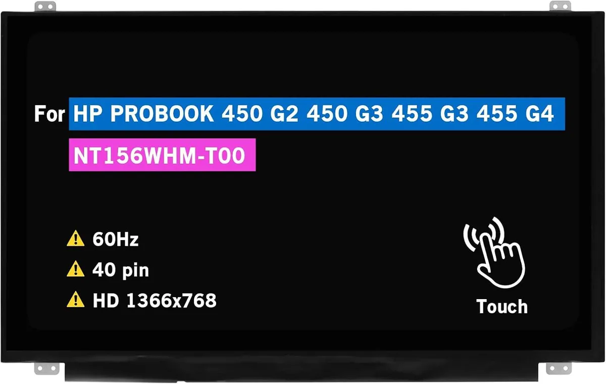 NUOLAISUN NUOLAISUN 15.6" LCD Touch Screen NT156WHM-T00 HD 1366x768 40 pin 60Hz 45% NTSC — product photo