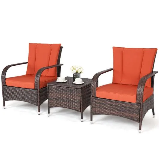 SlickBlue SlickBlue 3-Piece Rattan Patio Set Orange — product photo