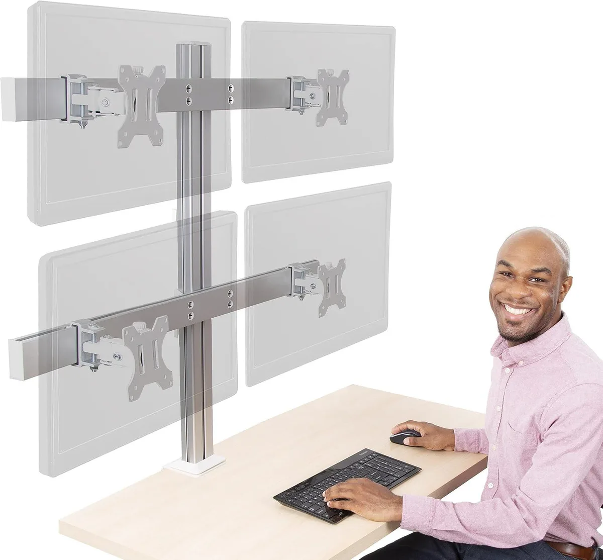 PISKEKAT PISKEKAT 4 Monitor Mount Desk Stand Silver 17-32 in — product photo