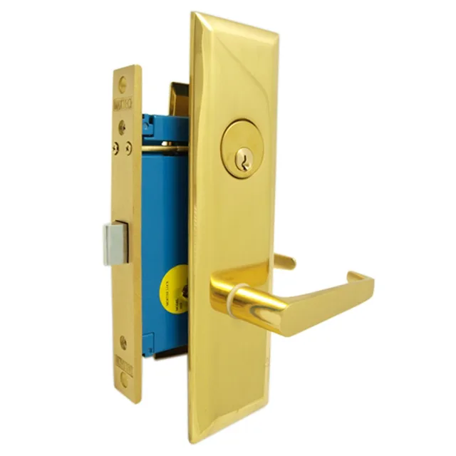 MAXTECH MAXTECH Polished Brass Mortise Lockset Right Hand 116 114 — product photo