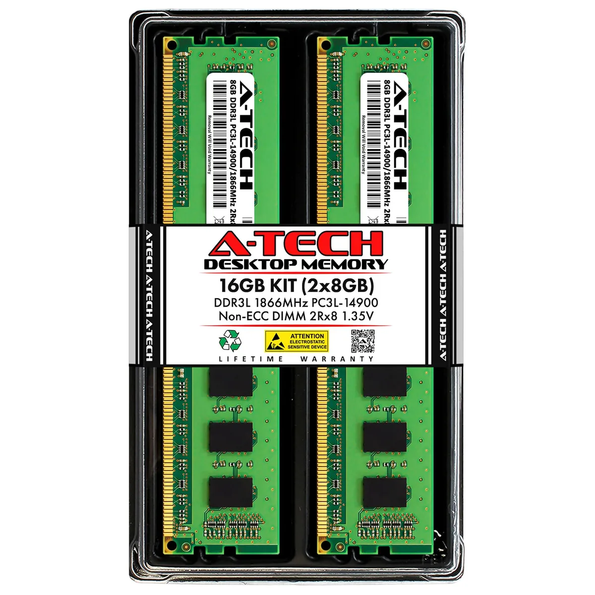 A-Tech A-Tech 16GB (2x8GB) DDR3L 1866MHz CL13 1.35V 240-Pin Desktop RAM — product photo