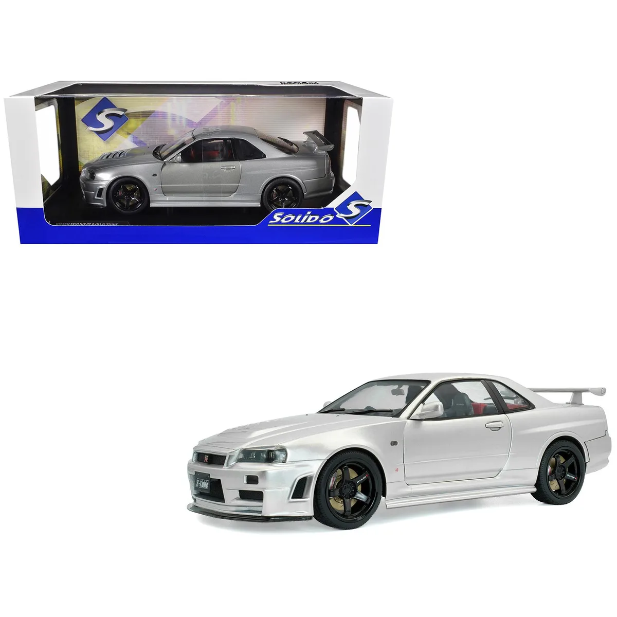 Solido Solido 1999 Nissan Skyline GT-R R34 Z-Tune RHD Silver 1/18 Diecast Car — product photo