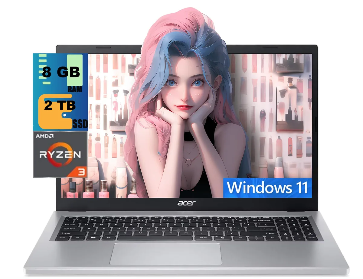Acer America Acer America Aspire Go 15 laptop AMD Ryzen 3 7320U 8GB DDR4 2TB SSD 15.6" FHD Silver — product photo