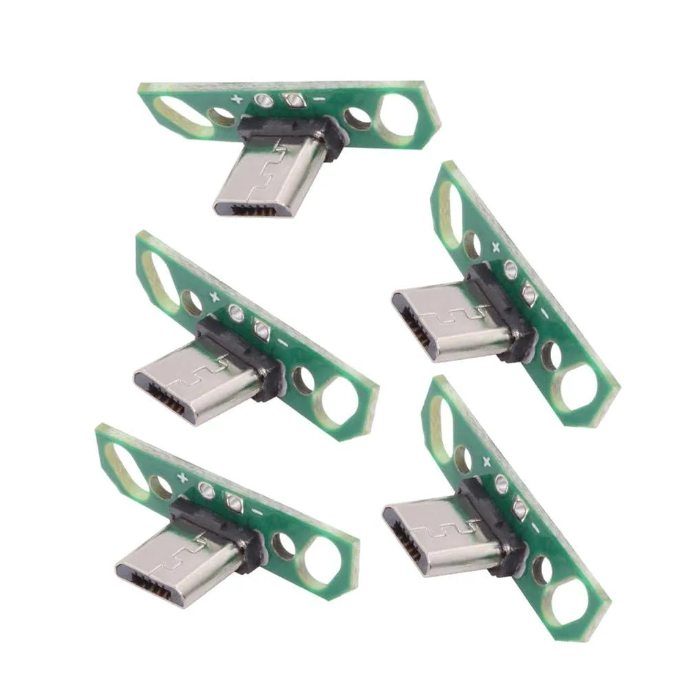 LORDWORLD LORDWORLD Micro USB 2.0 Male Plug Connector 5pcs PCB Mount Solder Type — product photo