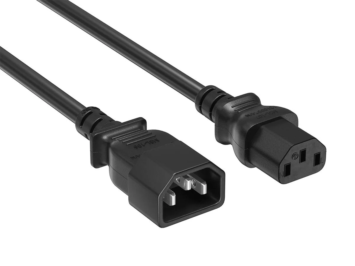 Cable Leader Cable Leader 25ft IEC C14 to C13 Power Extension Cord 18 AWG 10A 250V Black — product photo