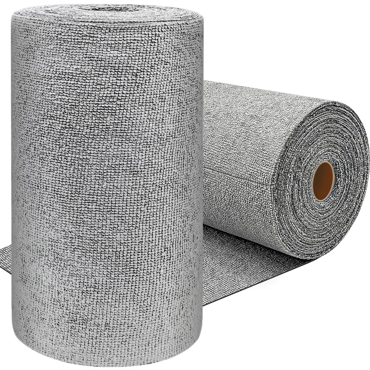 Roll of 75 grey microfiber cloths, 9.8 inch squares, tear-away design