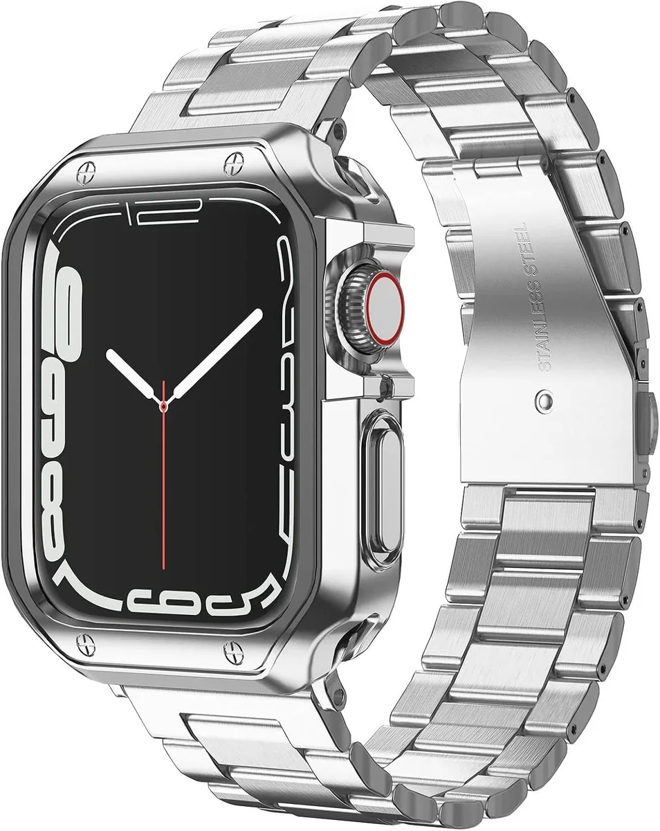 ETEIZU ETEIZU Watch Band Stainless Steel TPU Case Silver 38 40 41mm — product photo