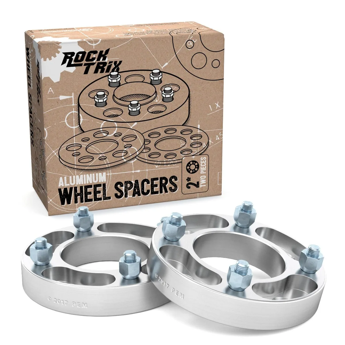 RockTrix RockTrix 1.0" 4x110 74.1mm 10x1.25 Spacers 25mm Silver 2pcs — product photo