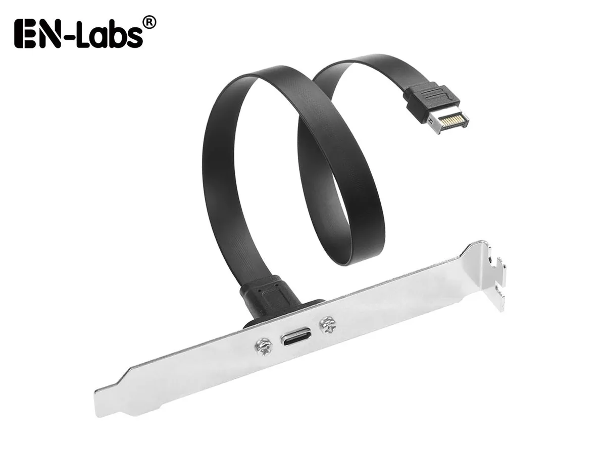 EN-Labs EN-Labs 20Gbps USB 3.2 Gen 2x2 Type-E to USB-C Flat Cable with PCIe Bracket 1.64FT — product photo