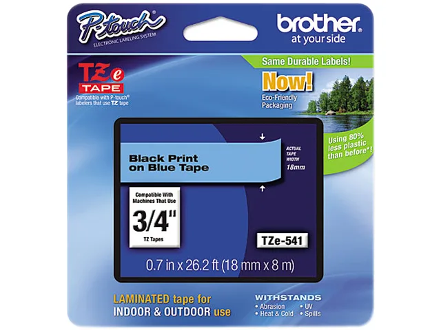 Brother Brother TZE541 18 mm Black on Blue tape 8 m — product photo