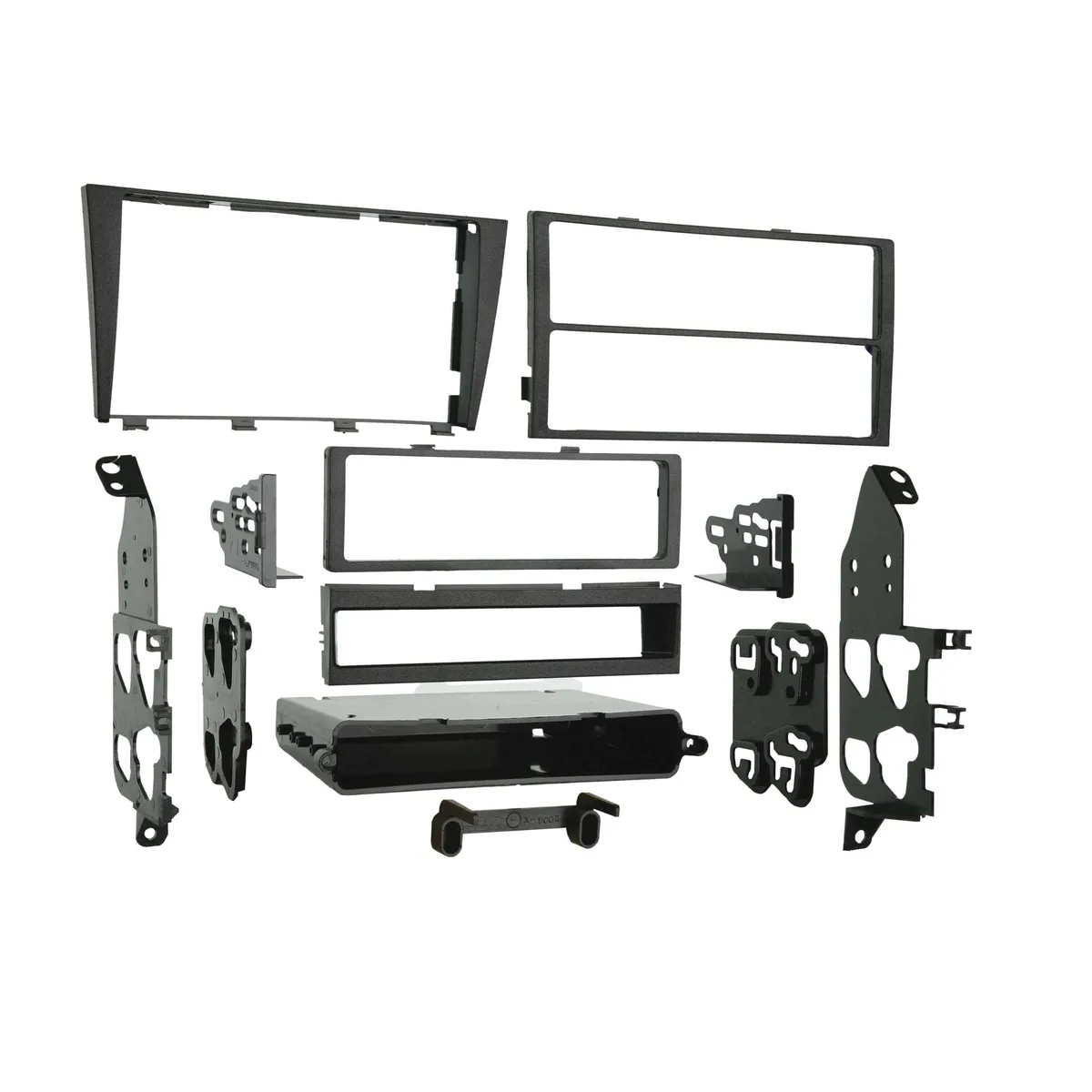 Black ABS dash kit with radio housing, pocket and trim plates for Lexus IS300 2001-2004