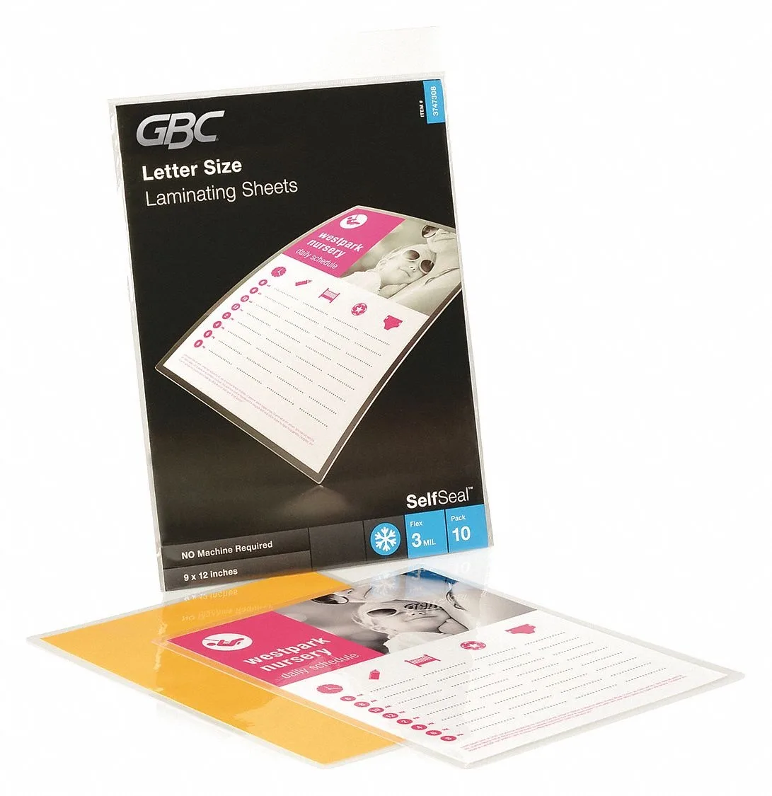 ACCO ACCO 3747308C Self-Adhesive Laminating Sheets 12x9 in PK10 — product photo