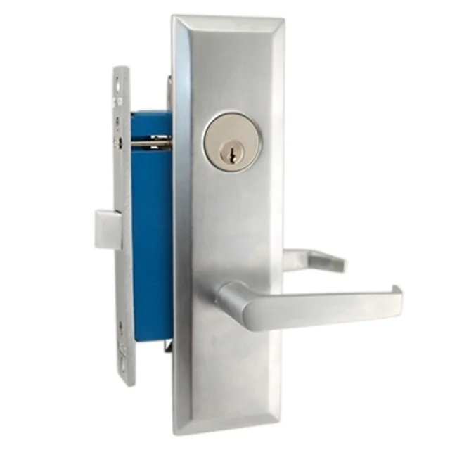 MAXTECH MAXTECH Mortise Lock Lever Storeroom Right Hand Satin Chrome 2-1/2" Backset — product photo