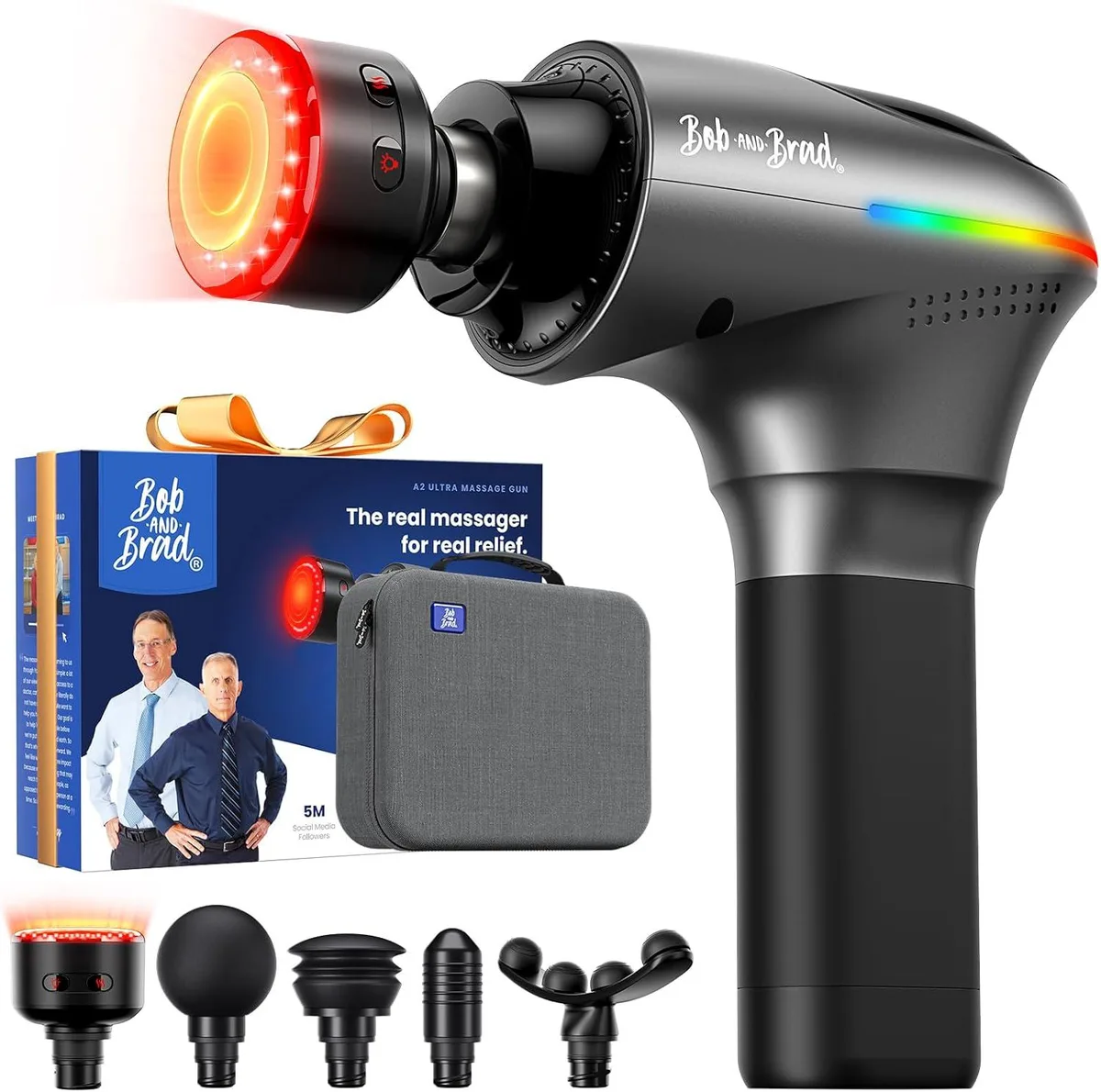 Bob and Brad Bob and Brad QL/A2-E massager 10.5mm 45lbs 660nm 880nm 104113°F 4000mAh 25W 2.8lbs — product photo