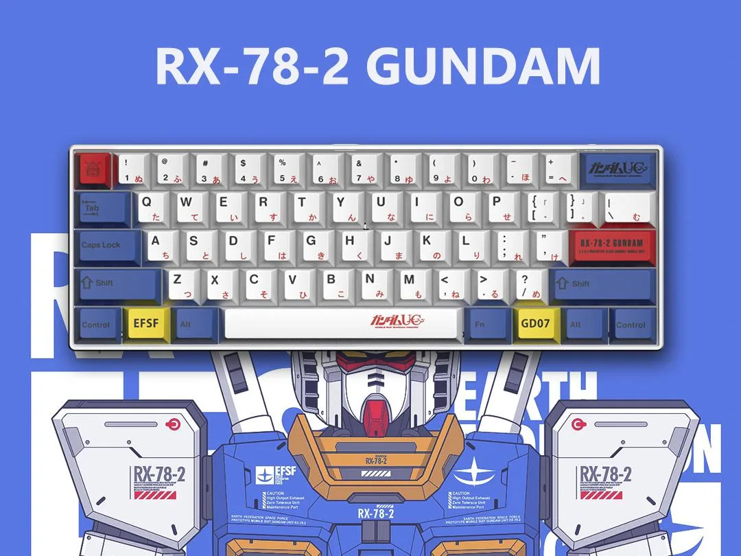 Corn Electronics Corn Electronics 61-key Wired Mechanical Gaming Keyboard Blue Switch Blue White — product photo
