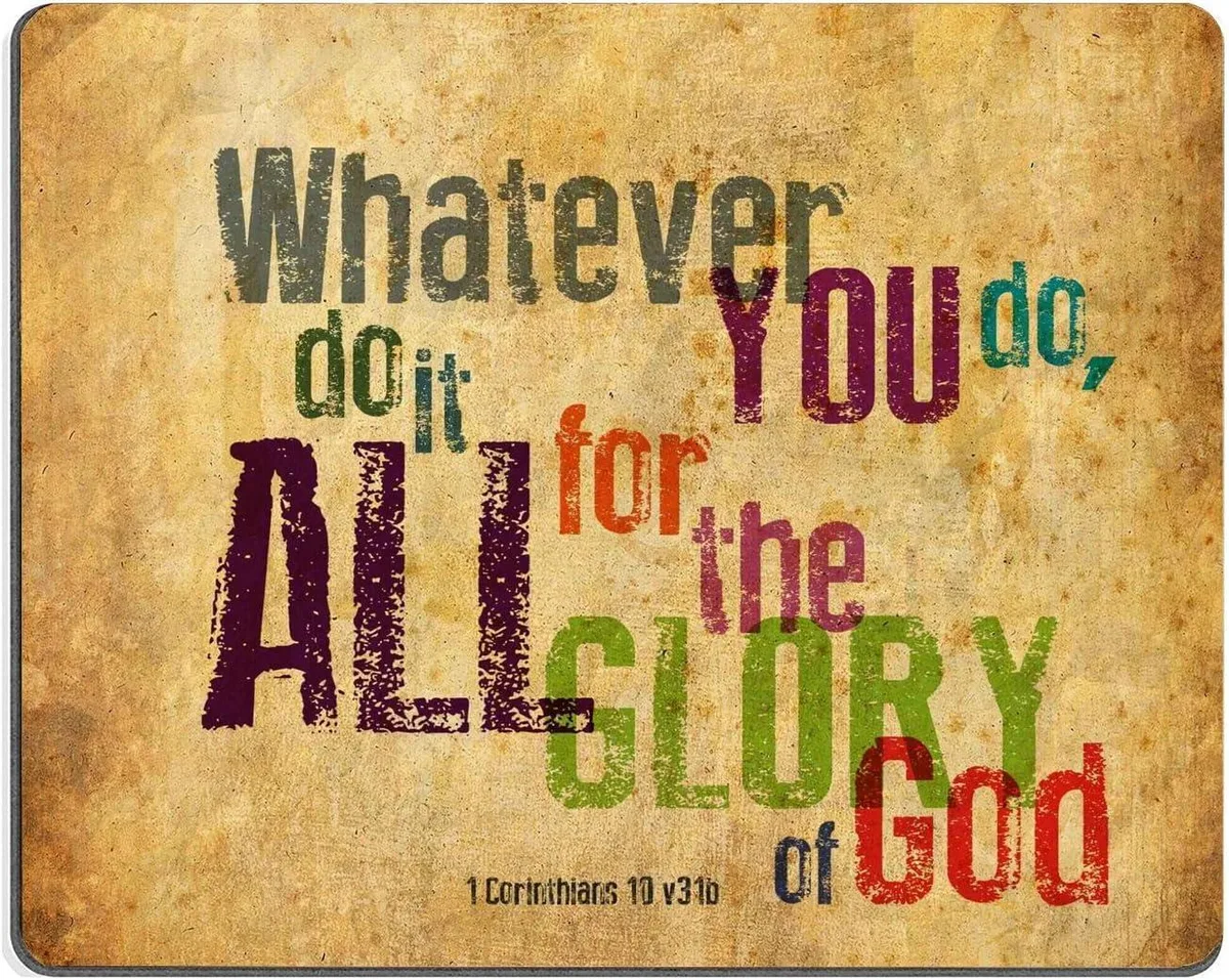 BAOFENG BAOFENG Mouse Pad Christian Bible Verse 1 Corinthians 10:31 9.84in — product photo