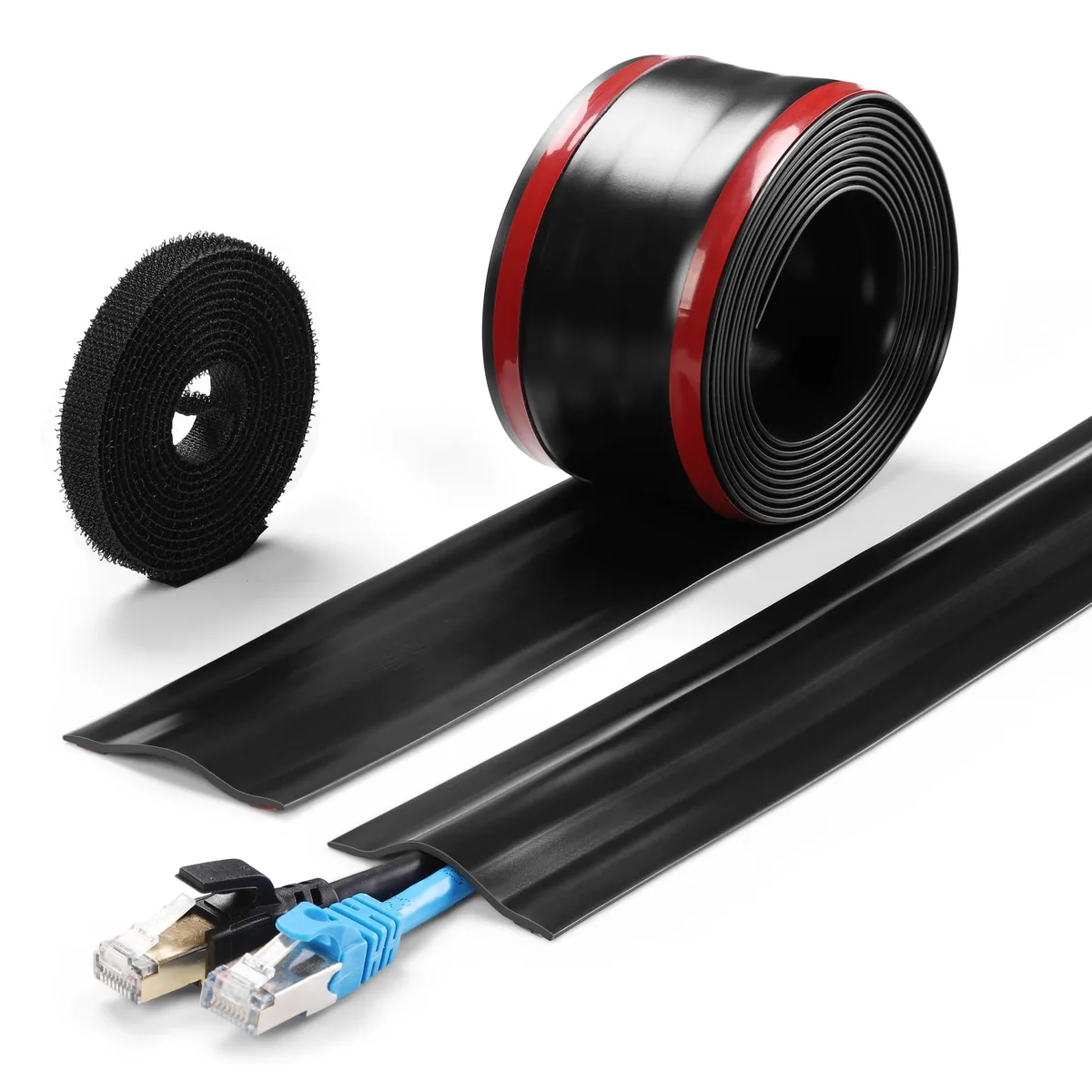  ZhiYo 8.2Ft Self-Adhesive PVC Cord Cover Black — product photo