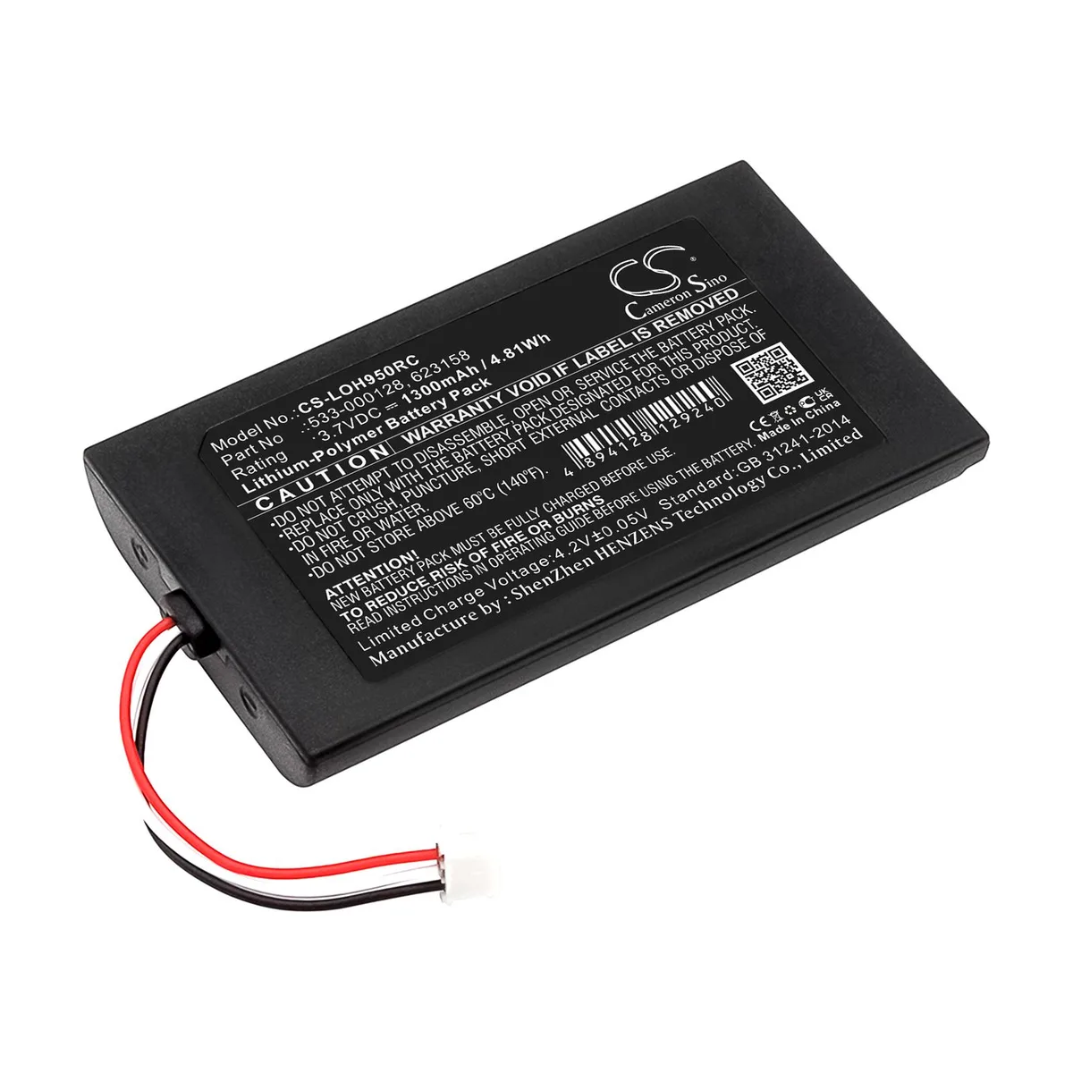 Cameron &amp; Co Cameron &amp; Co DS-CS-LOH950RC universal remote battery 3.7V 1300mAh — product photo