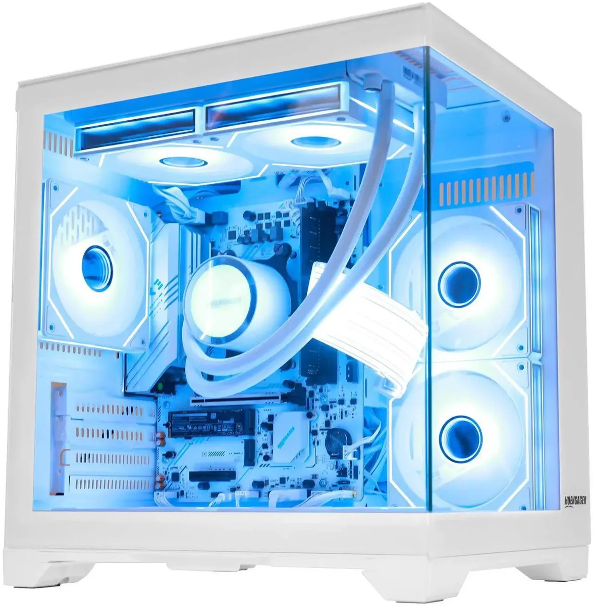 Hoengager Hoengager Gaming PC Ryzen 7 5700G 32GB DDR4 1TB 650W 240mm Liquid White — product photo