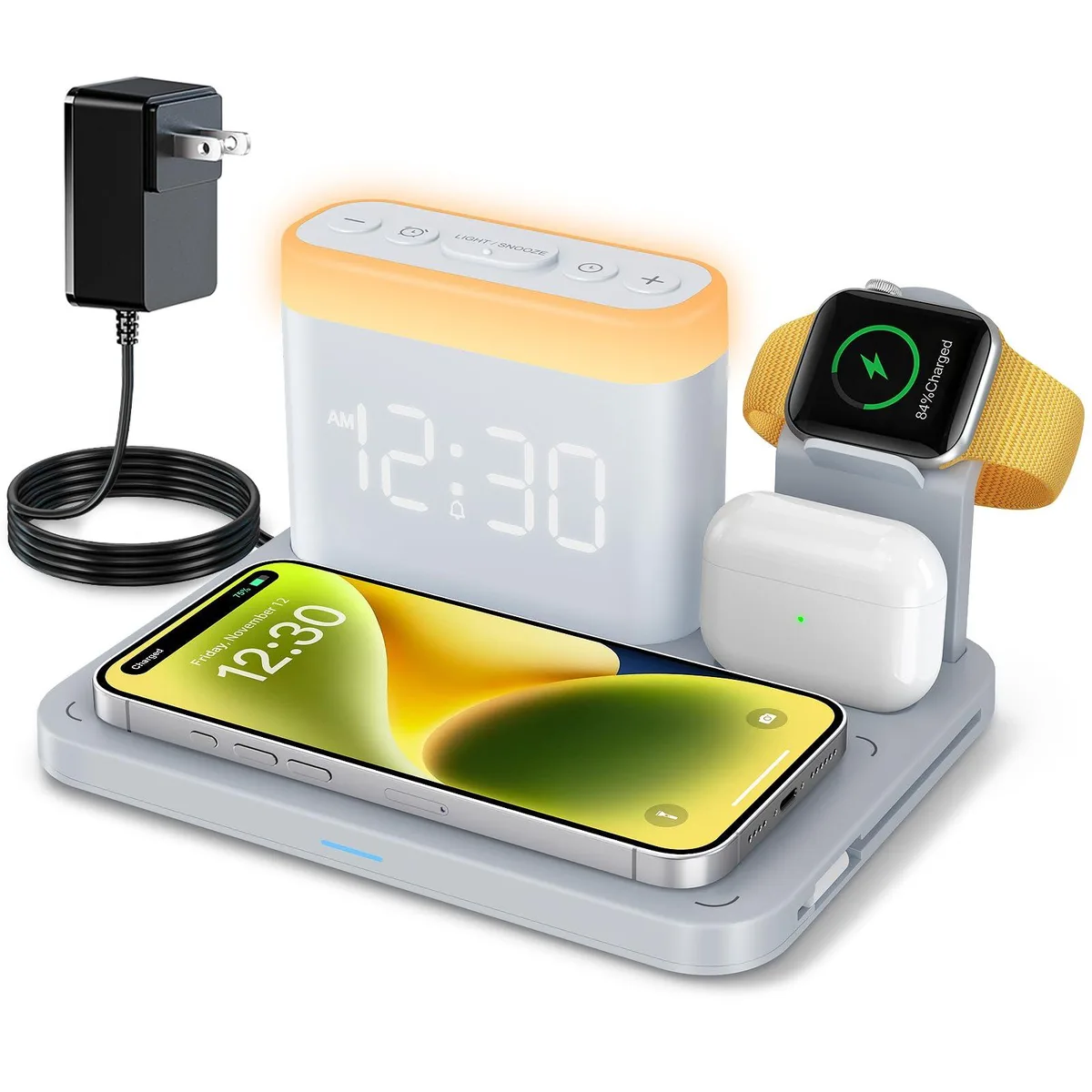 ANJANK AC198MD-Grey 5-in-1 Magnetic Wireless Charger Grey — product photo