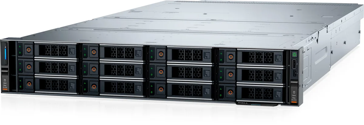 DELL DELL PowerEdge R760xd2 2U rack server 24×3.5" front bays 16 DDR5 slots 1.5TB max memory — product photo