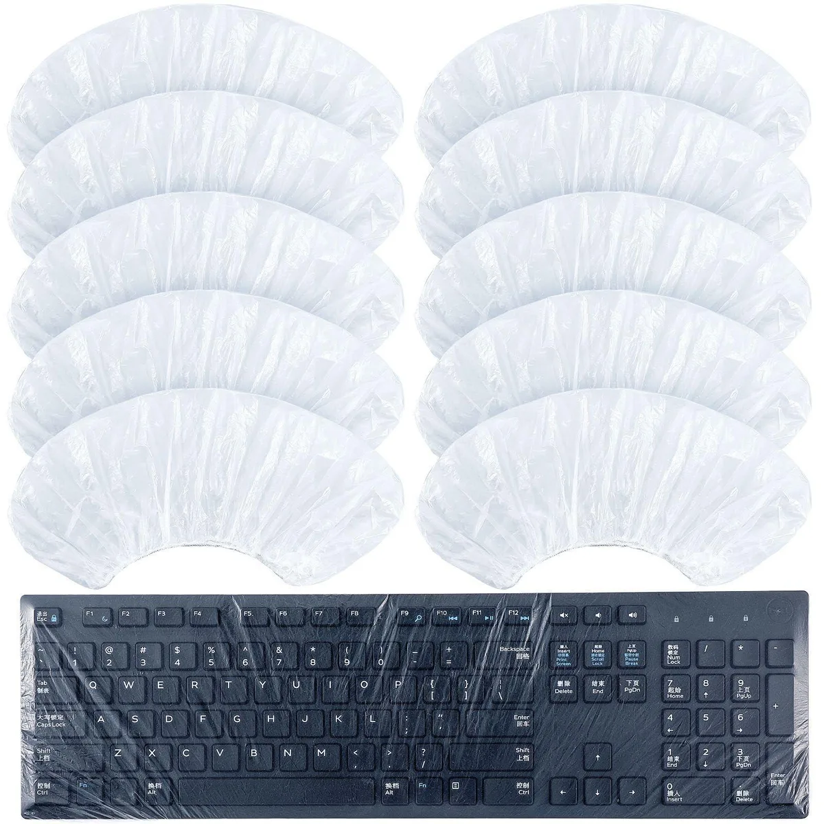 Weewooday 60 Pcs Universal Disposable Keyboard Cover 0.025mm White — product photo