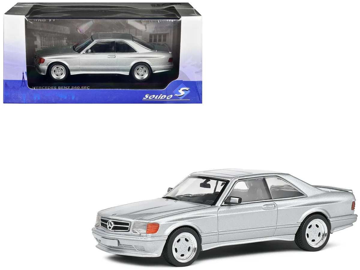 Solido Solido 1990 Mercedes-Benz 560 SEC AMG WideBody Silver Metallic 1/43 Diecast Car — product photo
