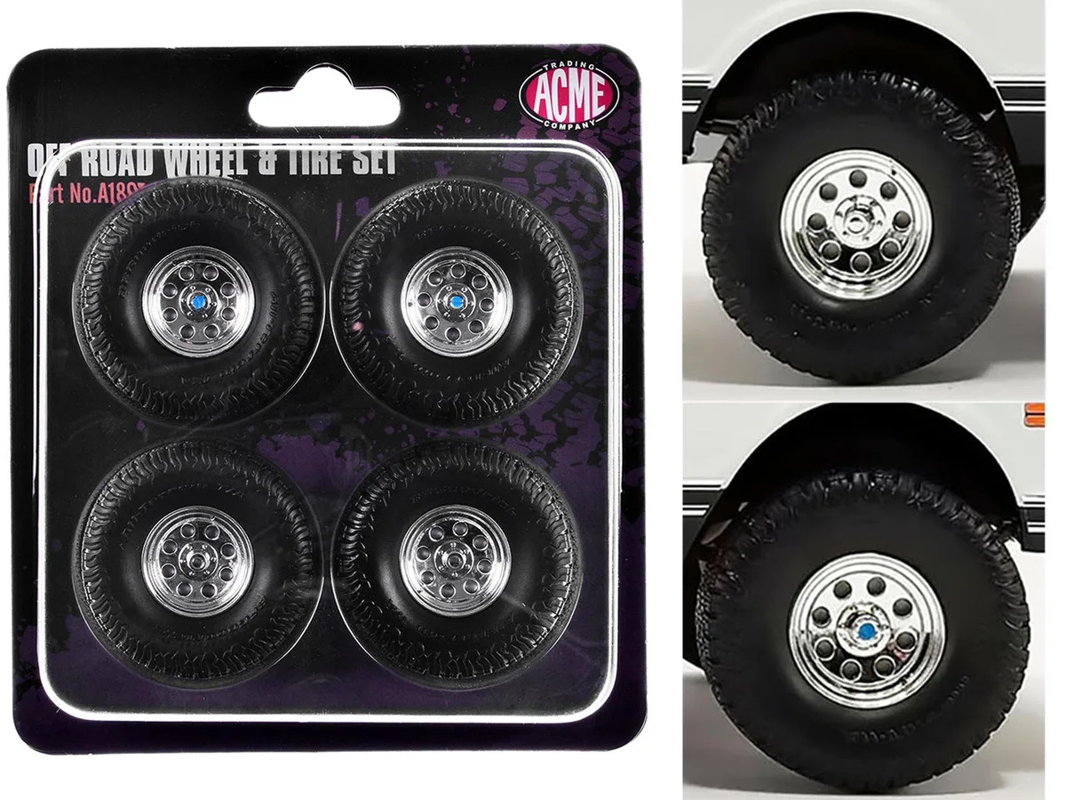 ACME ACME "Offroad" 35" Mag Wheel &amp; Tire Set 4pc 1/18 1971 Chevrolet K5 Blazer — product photo