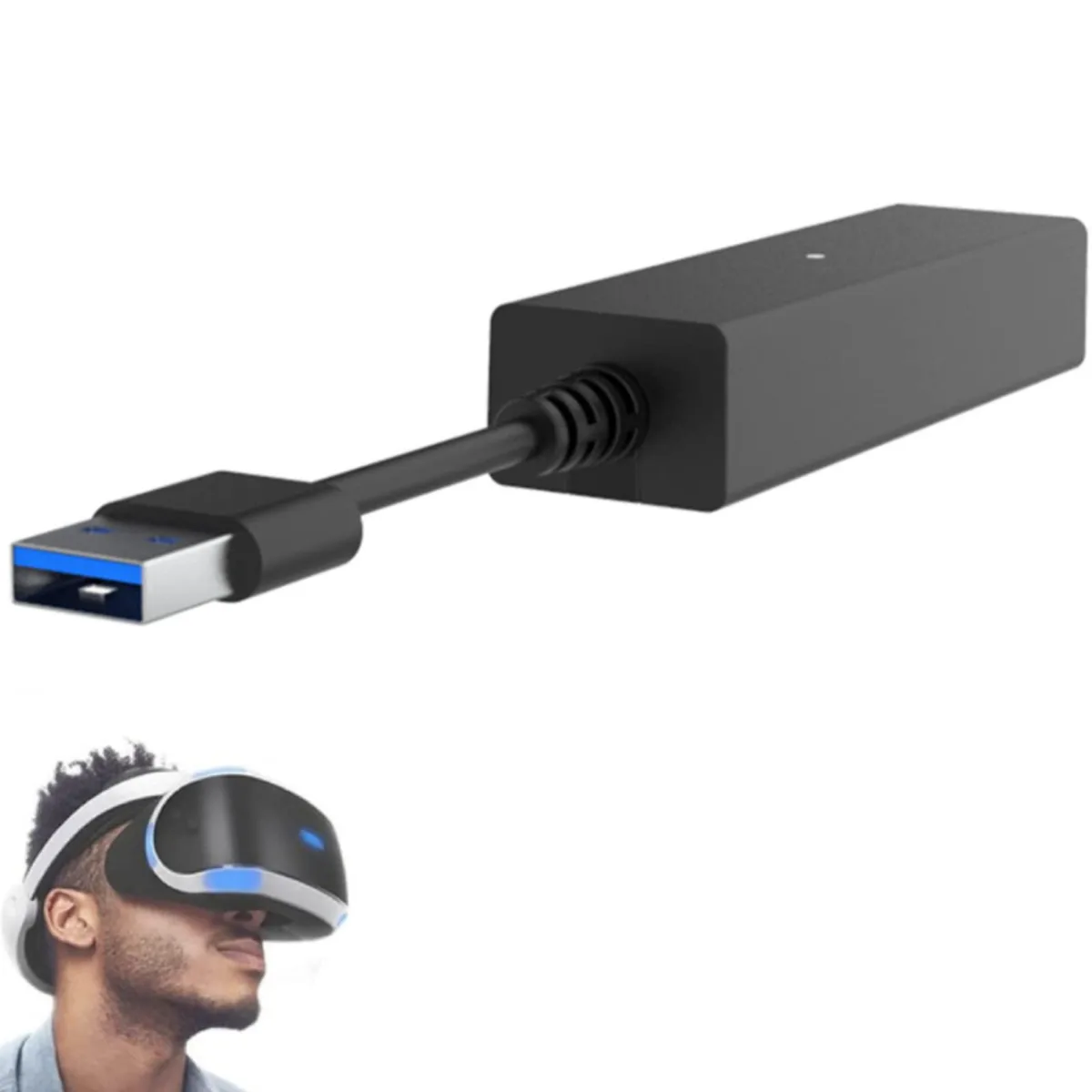 Short USB adapter cable with blue LED indicator, 0.22 lb