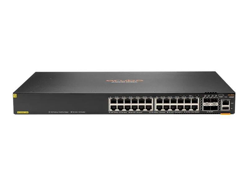 HPE HPE Aruba 6200F 24G Class4 PoE 4SFP+ 370W network switch — product photo