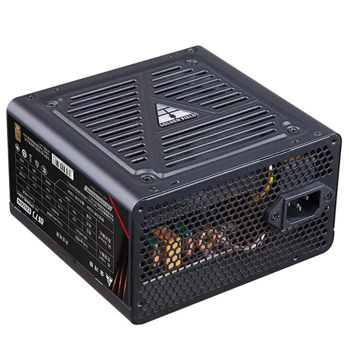 Black rectangular server chassis with front grille and rear power supply visible