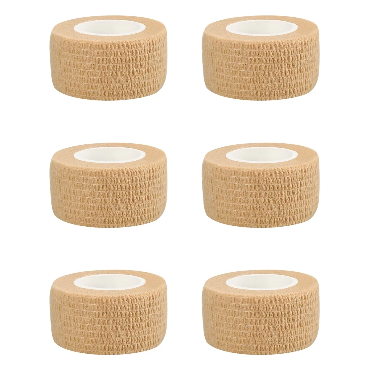 RUBY.Q 1" Self Adhesive Bandage Wraps 6pcs Skin Color 5 Yard — product photo
