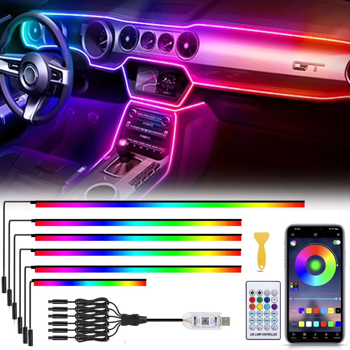  GPJYD Acrylic 6 in 1 Car LED Interior Light 584 LEDs — product photo