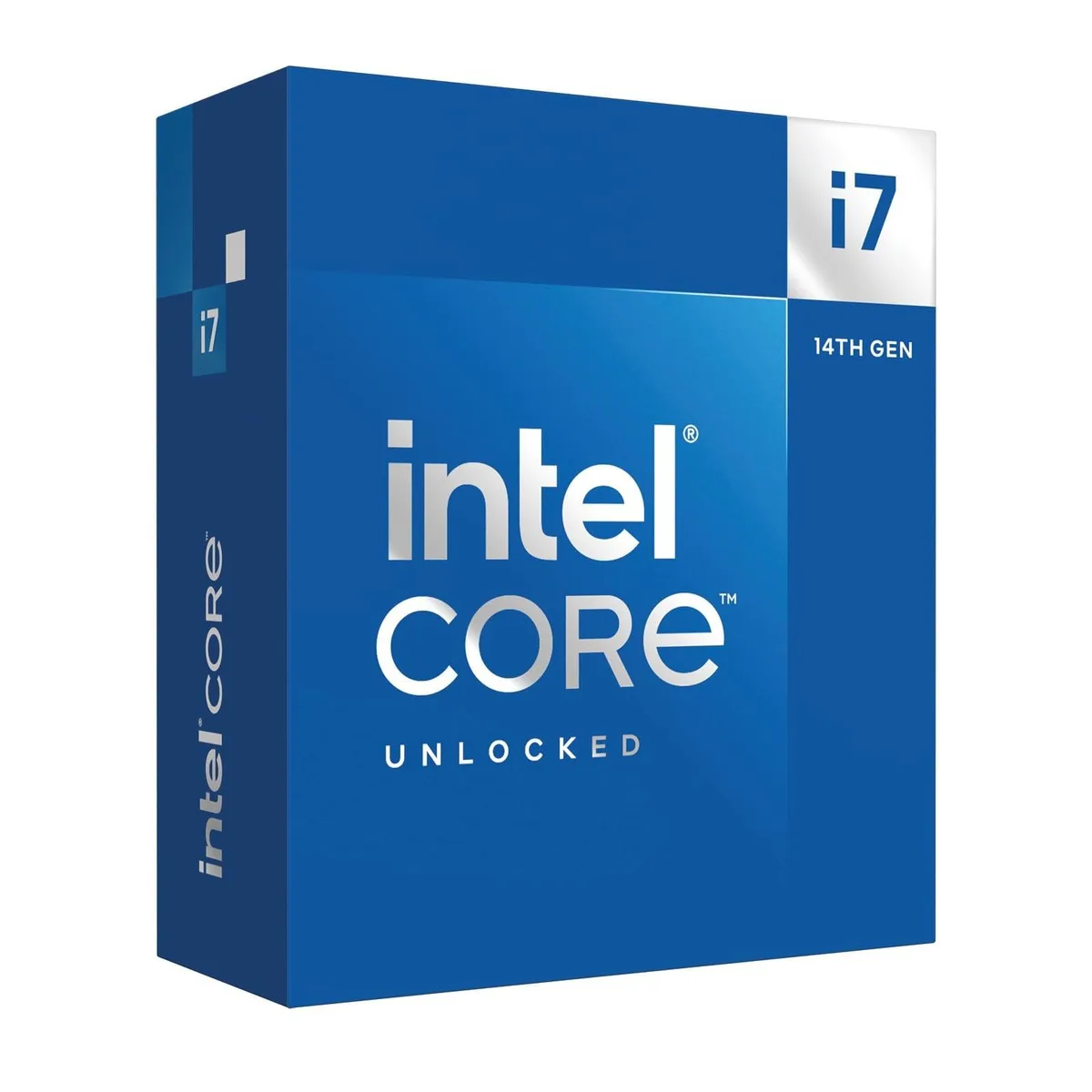 Intel Core i7-14700K desktop processor in protective packaging