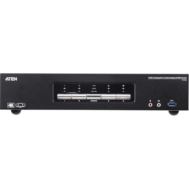 ATEN ATEN CS1964 4-Port USB 3.0 4K DisplayPort Triple Display KVM Switch — product photo