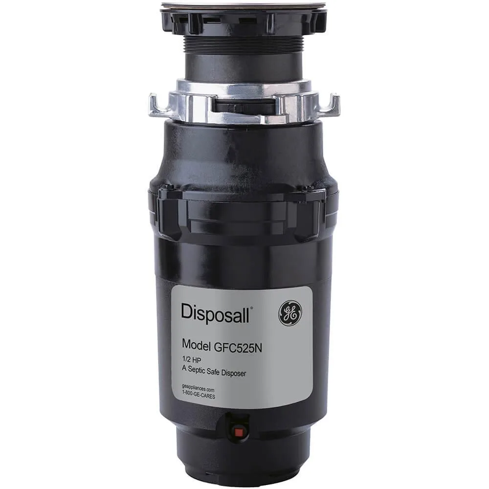 GE GE GFC525N 1/2 HP continuous feed garbage disposer 27 oz chamber 2600 RPM — product photo