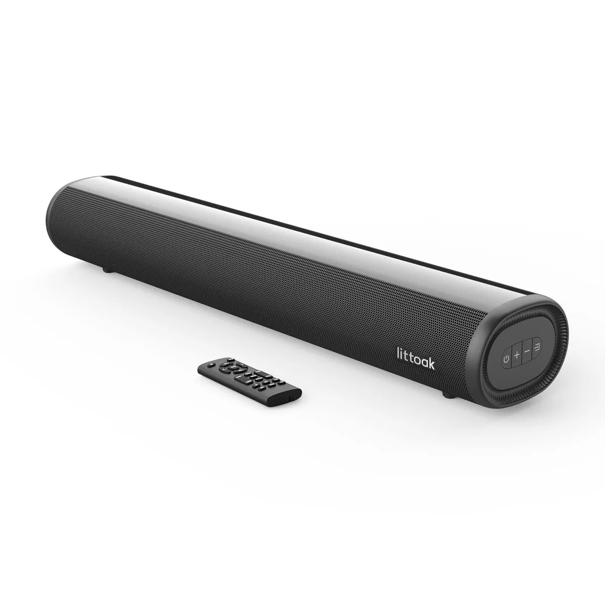 Black 16-inch 50W soundbar with wall mount bracket