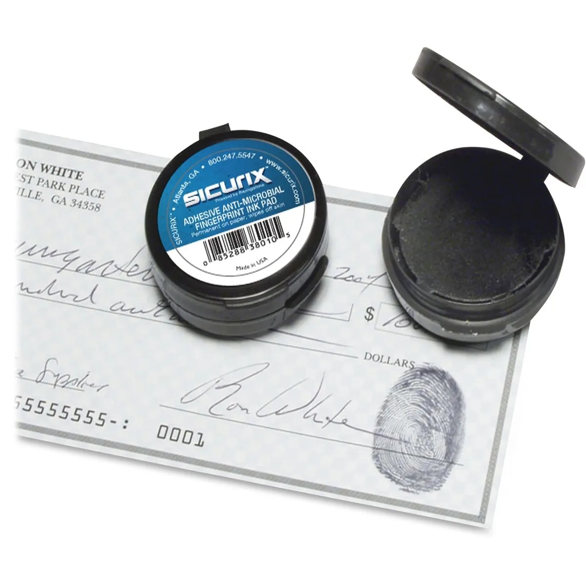 Baumgartens Baumgartens 38010CT Adhesive Fingerprint Ink Pad Black 12 Carton .5x1.5x1.5 — product photo