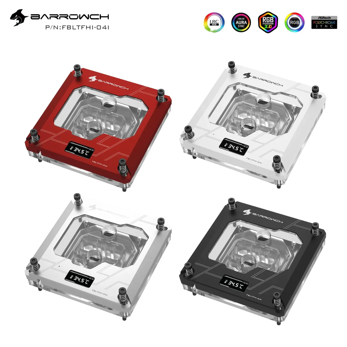 Barrowch Barrowch FBLTFHI-04I CPU Water Block TFT Silver 115X/1700/X99/X299 — product photo