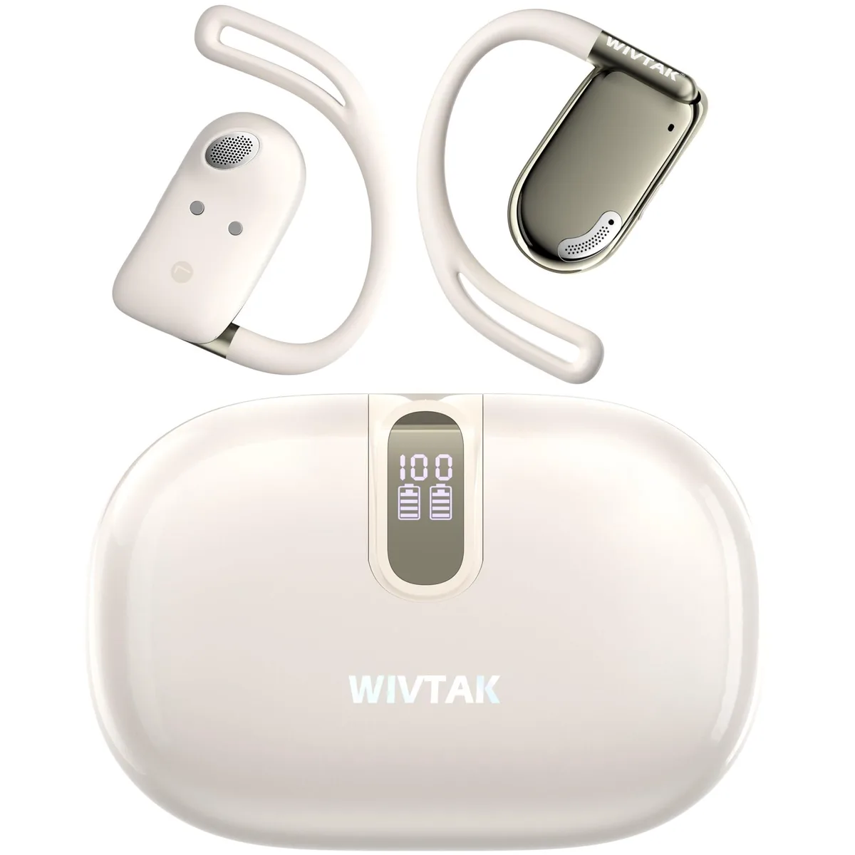  WIVTAK L1W Open-Ear Clip-On Headphones White 48h — product photo