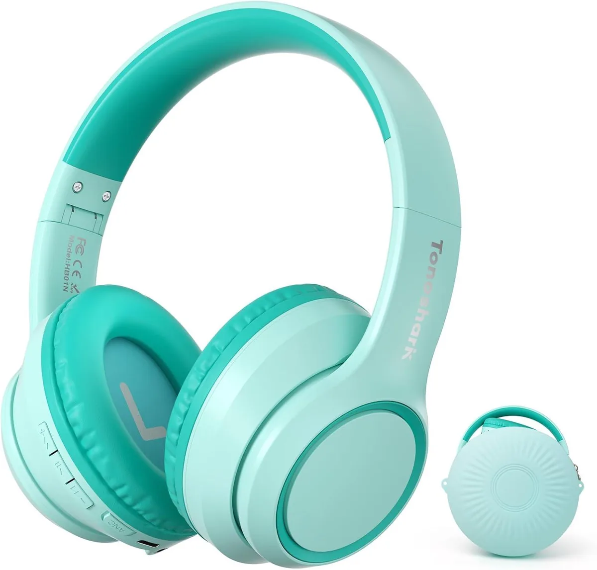TUKO TUKO Tonoshark Kids Headphones ANC 60h Bluetooth Wired 3.5mm Case — product photo